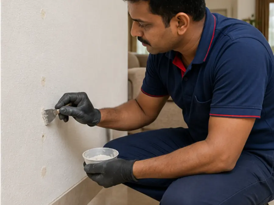 Sealing drilled termite treatment holes