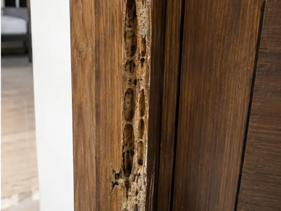 Termite damaged wooden cupboard