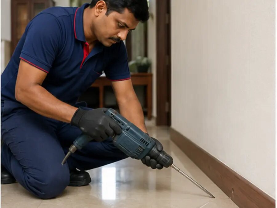 Post-construction termite treatment technician in Udupi